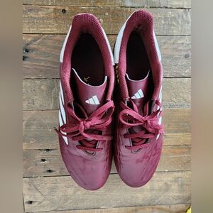 Size 10.5 Adidas Maroon and White Soccer Cleats